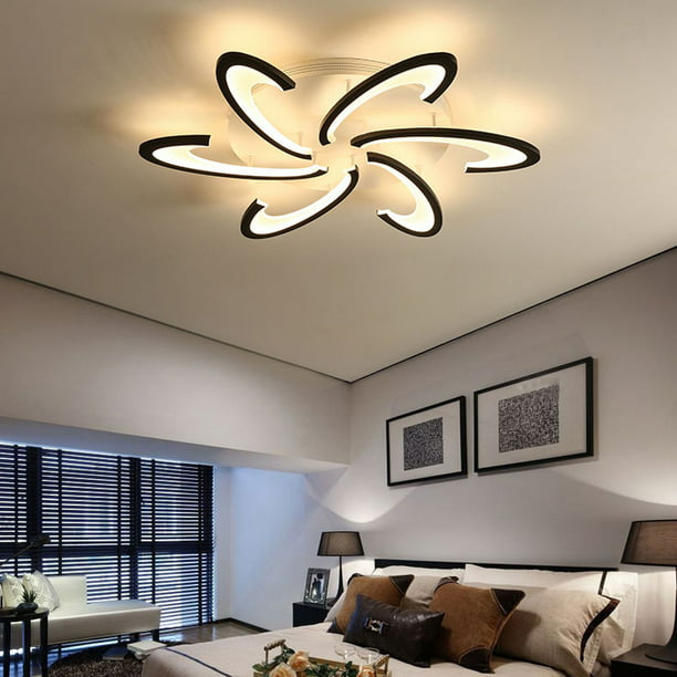 Chic Flush Mount Acrylic Ceiling Chandelier Lighting for Living Room Bedroom Garwarm 80W LED Modern Ceiling Light 3 Heads Squares Dimmable Ceiling Lamp Fixture with Remote Control Gold 
